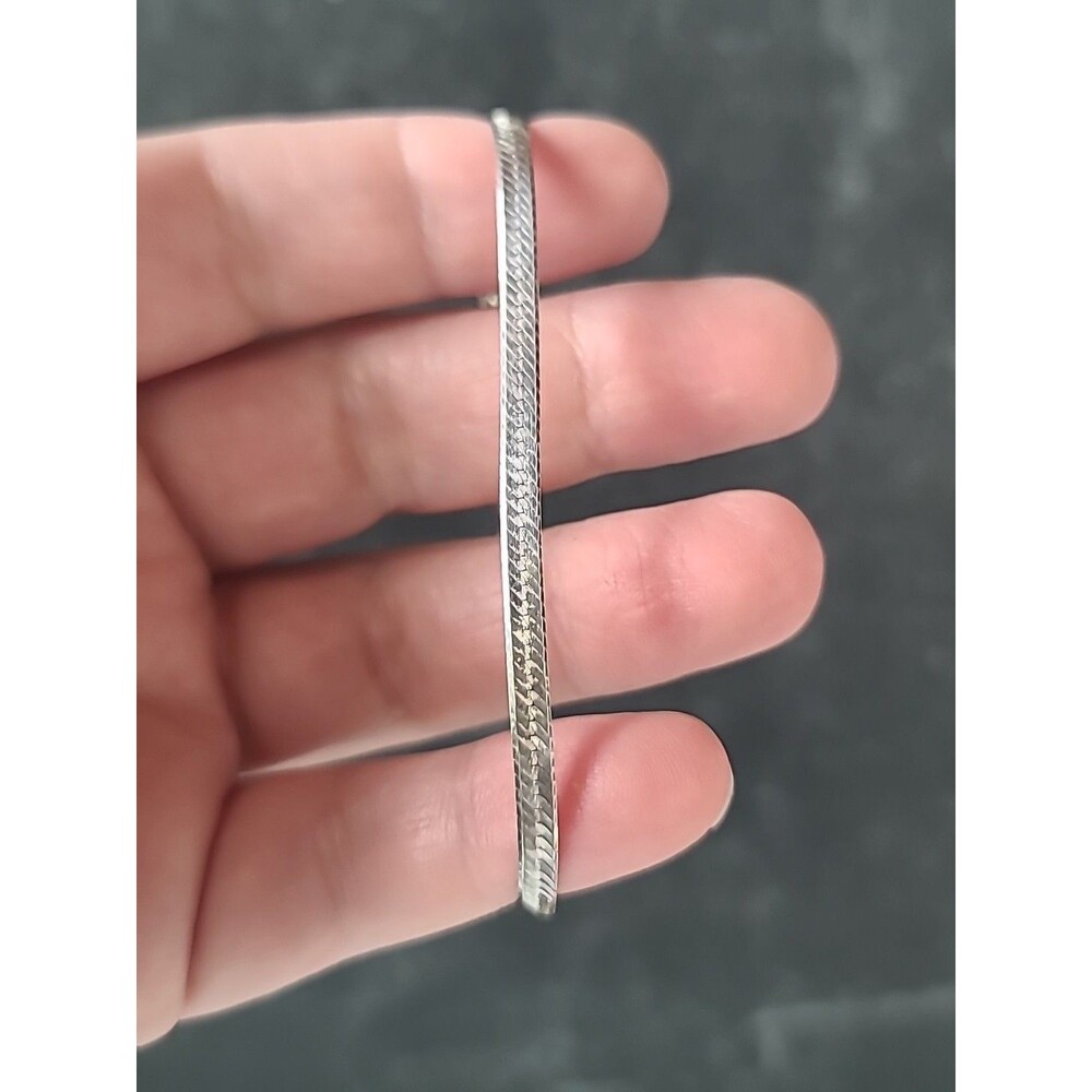 Italian 925 Sterling Silver Chain Bracelet Vintage READ Description